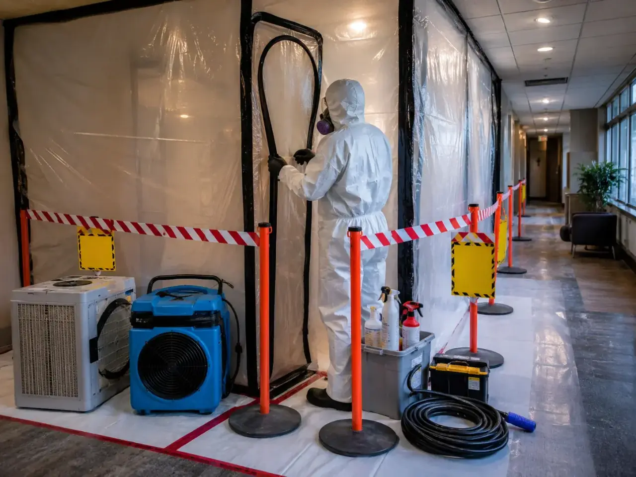 Commercial Asbestos Abatement Maple restoration equipment and project planning
