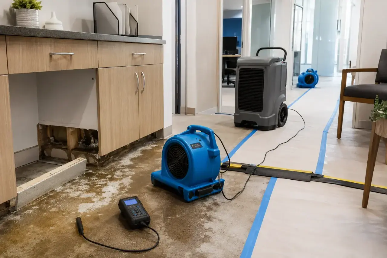 Commercial Sewage Backup Restoration Maple damage documentation and insurance claim support