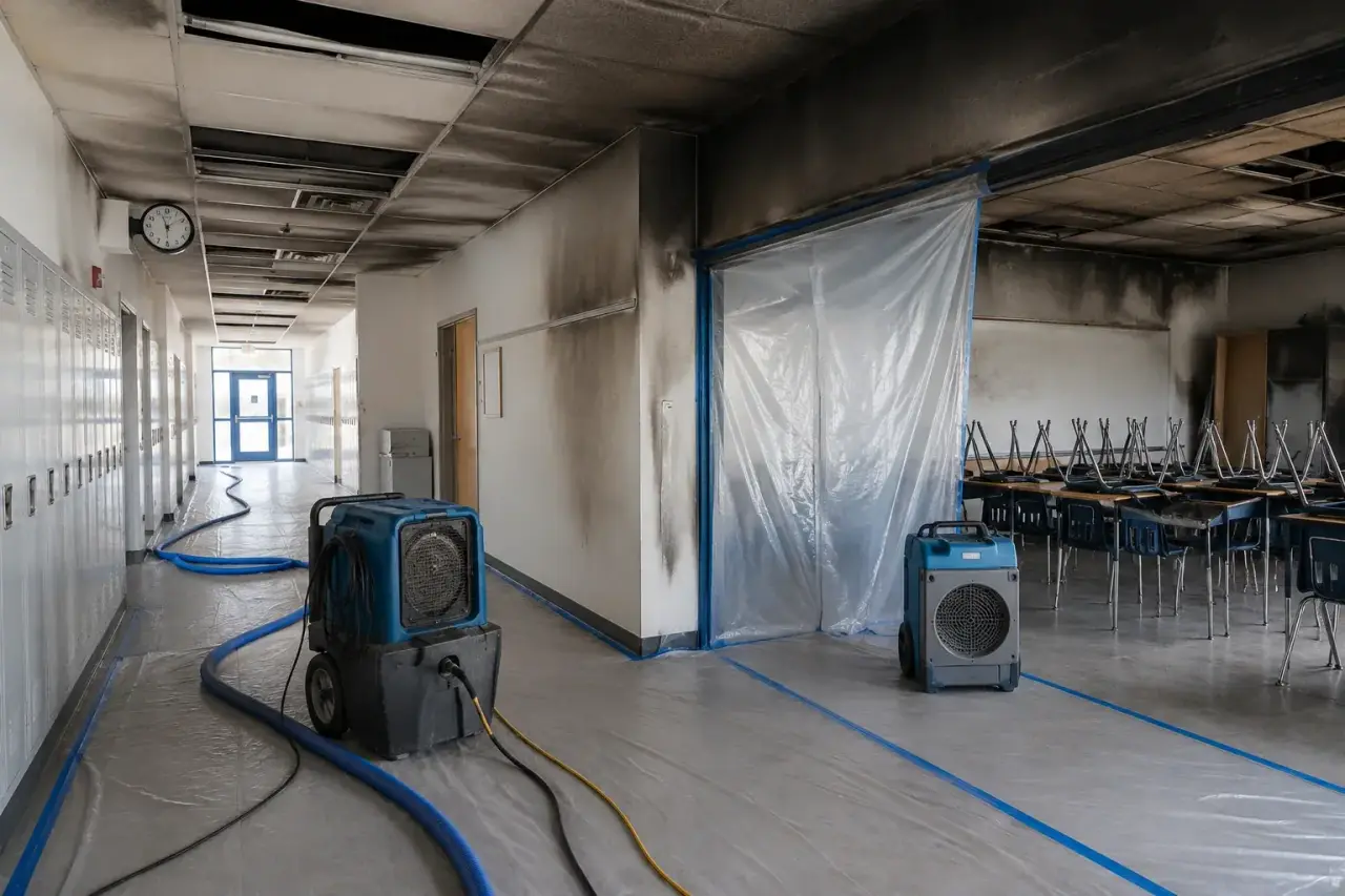 School Restoration Services Maple inspection and documentation